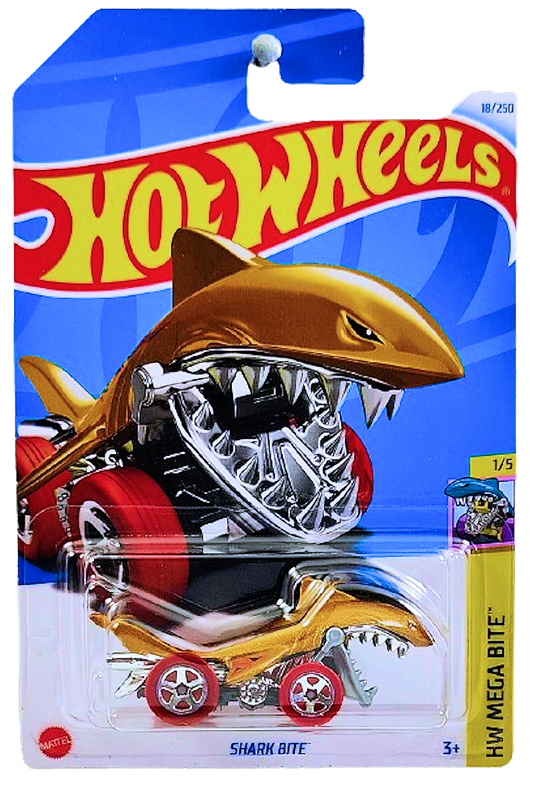 Hot Wheels 2024 - Collector # 018/250 - HW Mega Bite 01/05 - Shark Bite - Metalflake Gold - IC