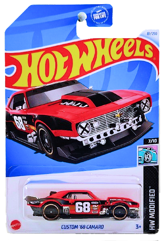 Hot Wheels 2024 - Collector # 081/250 - HW Modified 7/10 - Custom '68 Camaro - Red / #68 - USA Card