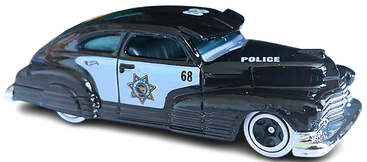 Hot Wheels 2024 - Collector # 008/250 - HW First Responders 2/10 - Treasure Hunts - '47 Chevy Fleetline - Black / #68 / Badge on Door with Circle Flame Logo - IC
