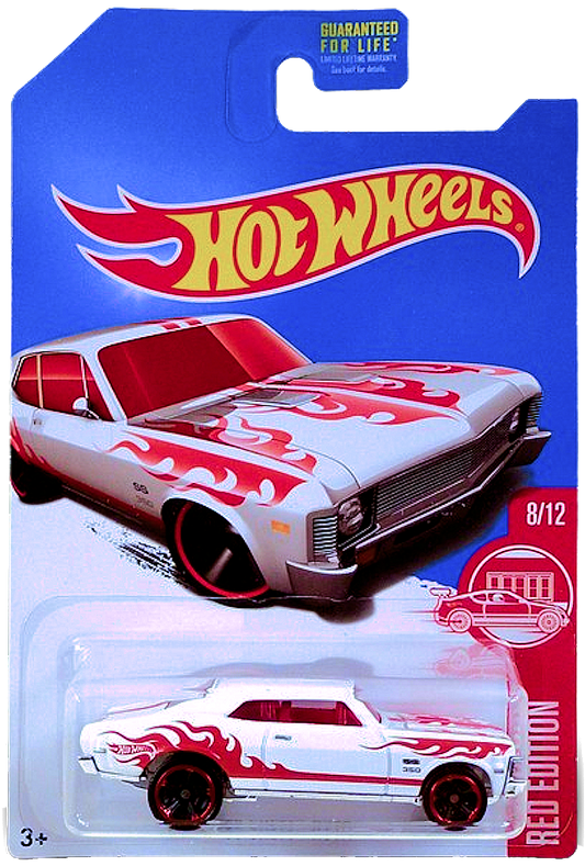 Hot Wheels 2017 - Collector # ???/365 - Red Edition 8/12 - '68 Chevy Nova - White - Target Exclusive - USA Card