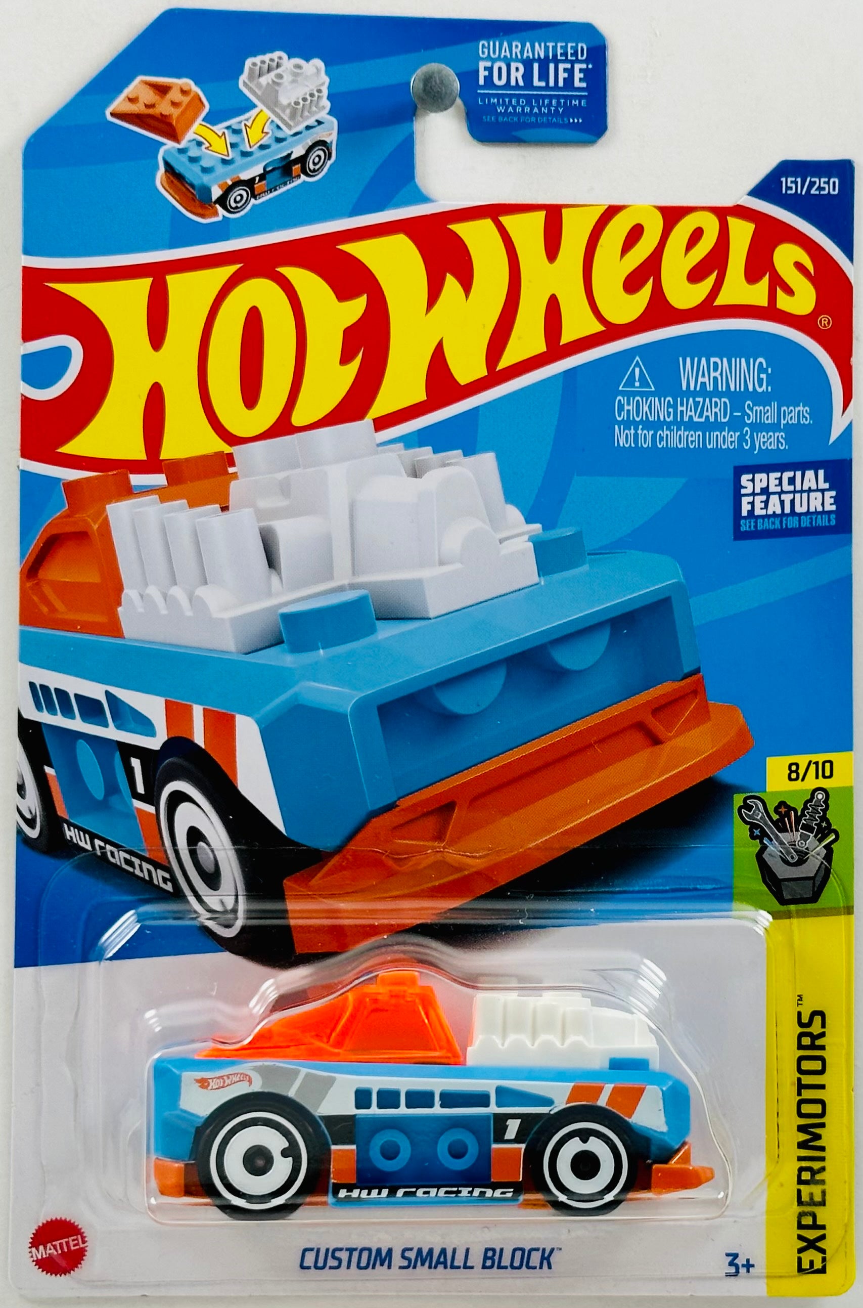 Hot Wheels 2022 - Collector # 151/250 - Experimotors 08/10 - Custom Small  Block - Light Blue - USA