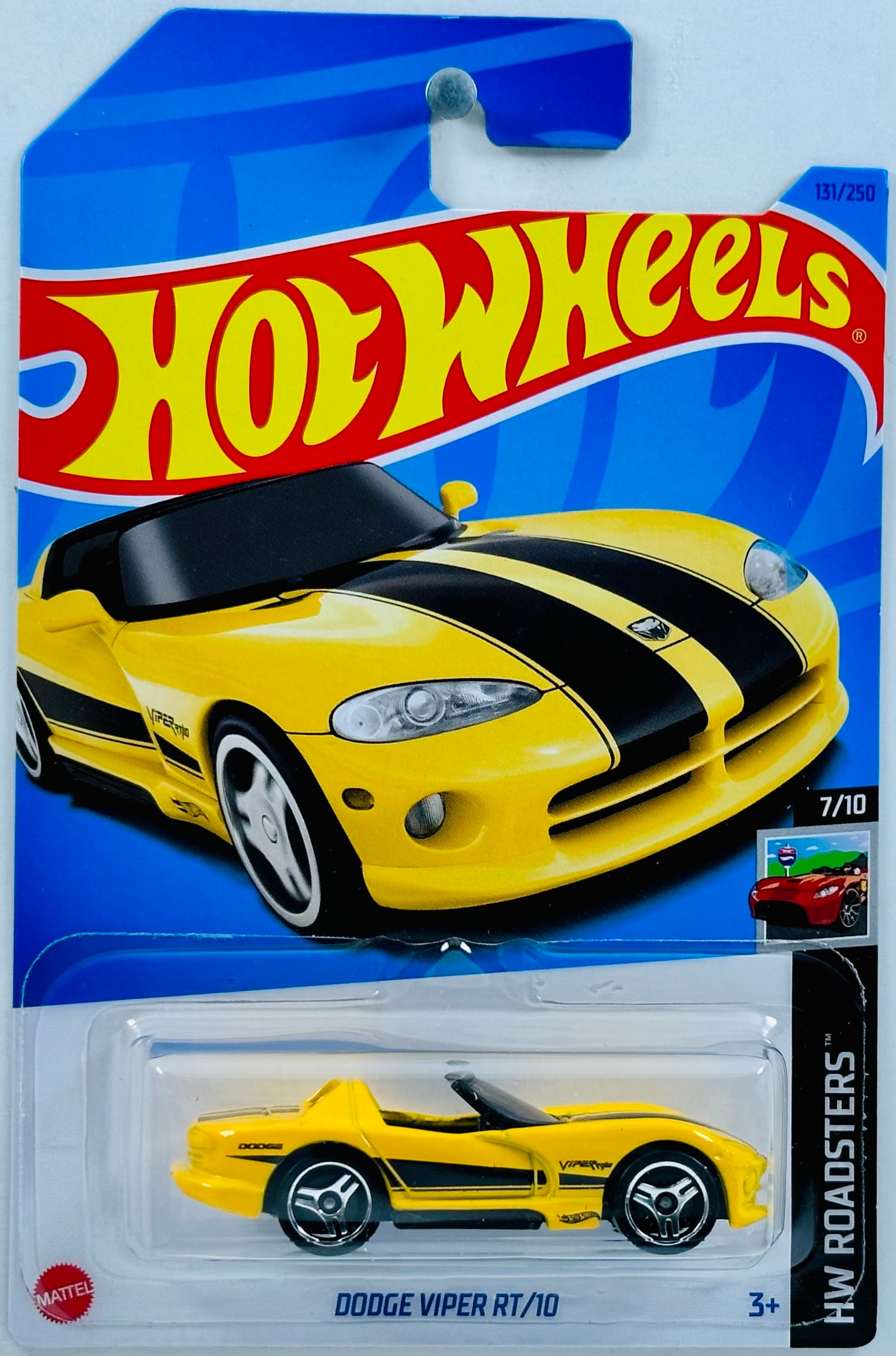 Hot Wheels 2023 - Collector # 131/250 - HW Roadsters 7/10 - Dodge Viper  RT/10 - Yellow - IC