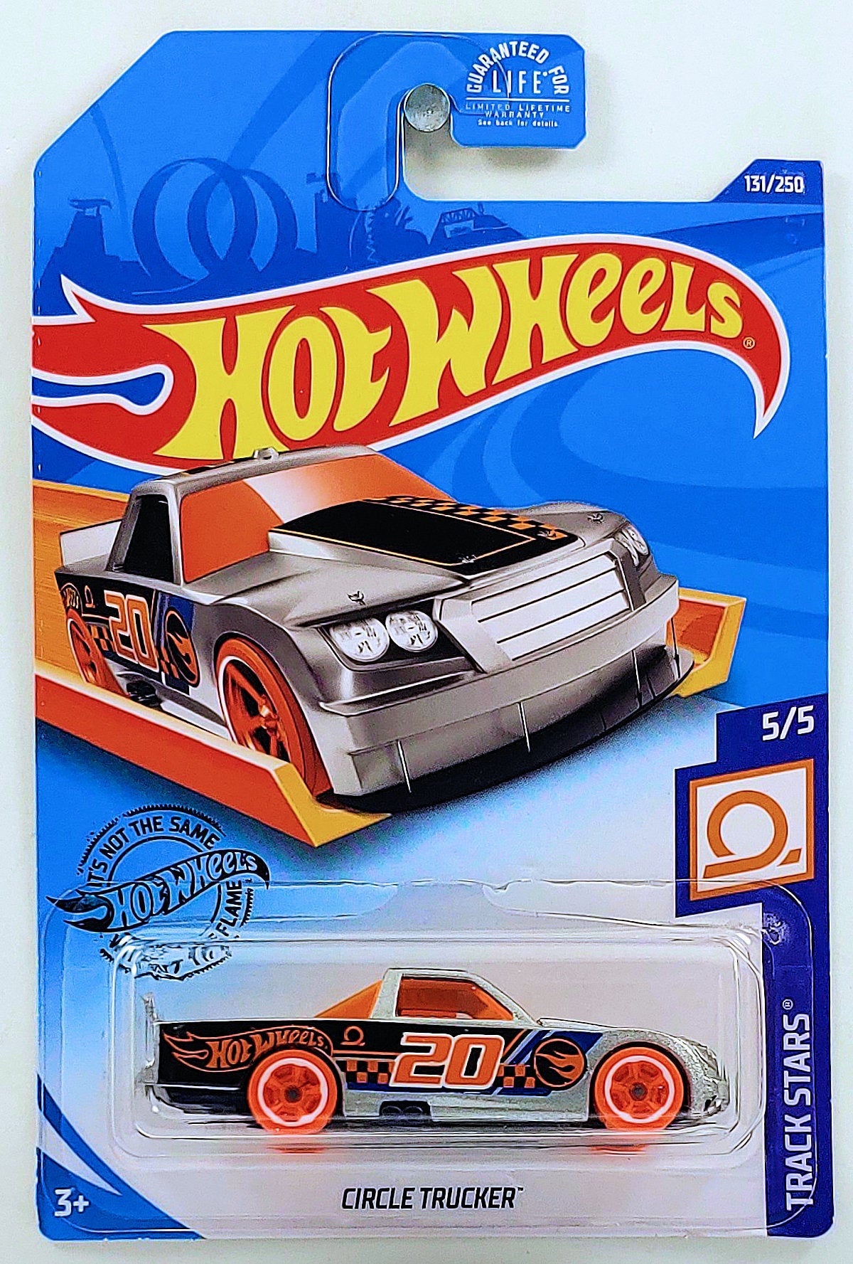 Hot Wheels 2020 - Collector # 131/250 - Track Stars 5/5 - Treasure Hunts -  Circle Trucker - Silver