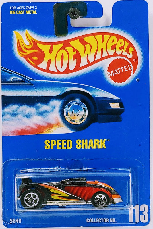 Hot Wheels 1995 - Collector # 113 - Speed Shark - Black - 5 Spokes