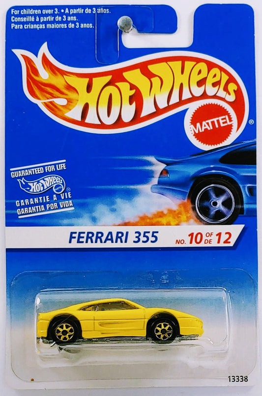 Hot Wheels 1995 - (USA Collector # 350) - (USA Model Series) 10/12 - Ferrari 355 - Yellow - Gold 7 Spokes - IC
