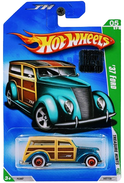 Hot Wheels 2009 - Collector # 047/190 - Super Treasure Hunts 5/12 - '37 Ford (Woodie) - Spectraflame Teal - Metal/Metal & Real Riders - FSC