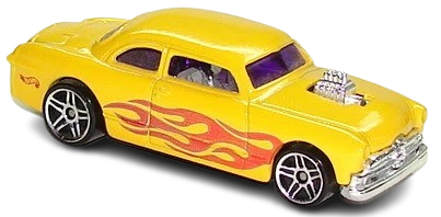 Hot Wheels 2000 - Collector # 086/250 - First Editions 26/36 - Shoe Box - Yellow with Flames - PR5 Wheels - USA 'Square' Card