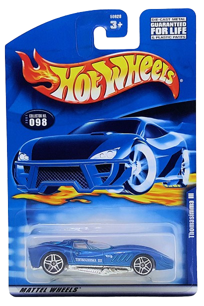 Hot Wheels 2001 - Collector # 098/240 - Thomasimma III - Blue - PR5 Wheels - USA Card