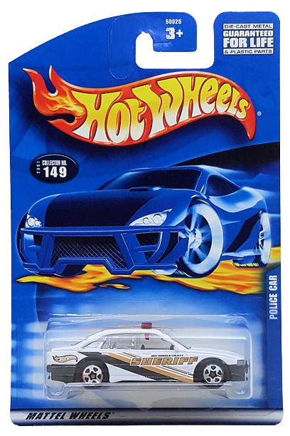 Hot Wheels 2001 - Collector # 149/240 - Police Car - White / Sheriff - USA Card