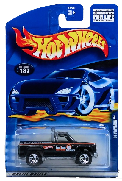 Hot Wheels 2001 - Collector # 187/240 - Bywayman - Metallic Black - Sawblades - USA Card