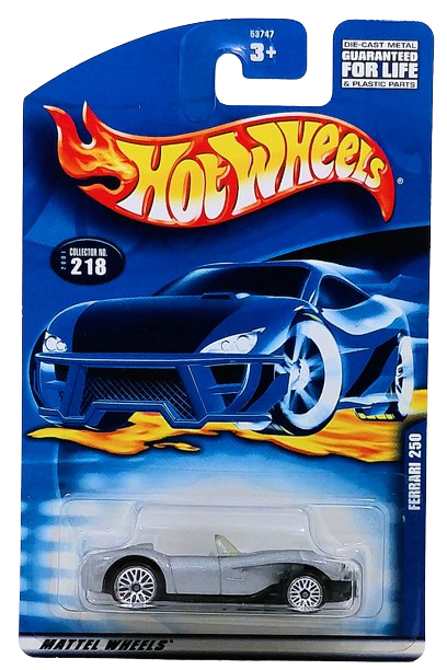 Hot Wheels 2001 - Collector # 218/240 - Ferrari 250 - Silver - Lace Wheels - USA '01 Card