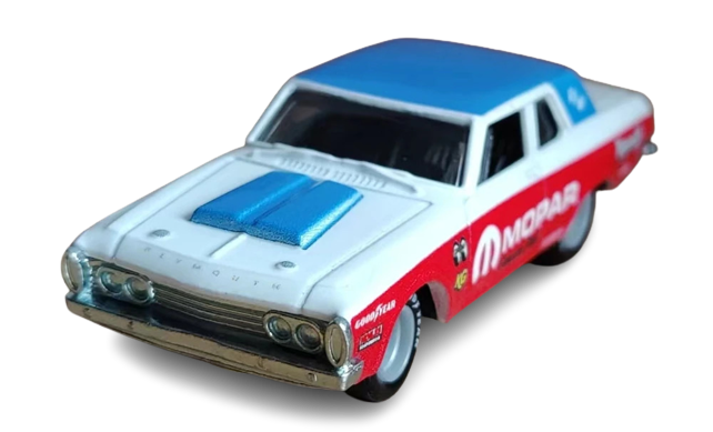 Hot Wheels 2023 - Premium / Car Culture / 2-Pack - Classic Muscle - '63 Plymouth Belvedere 426 Wedge & '65 Dodge Coronet - White, Red and Blue / Yellow - Metal/Metal & Real Riders