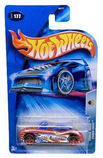 Hot Wheels 2004 - Collector # 177/212 - Track Aces - Power Pipes - Red - Red PR5 Wheels - USA Card