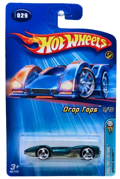 Hot Wheels 2005 - Collector # 029/183 - First Editions / Drop Tops 9/10 - Speed Bump - Teal - 3 Spoke Wheels - USA Card