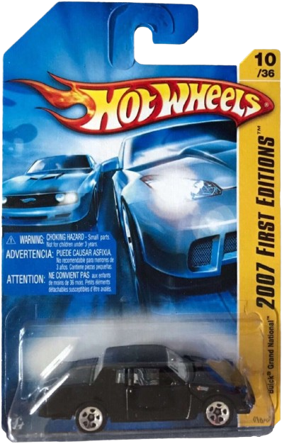 Hot Wheels 2007 - Collector # 010/156 - First Editions 10/`36 - Buick Grand National - Black - 5 Spokes - Opening Hood - IC