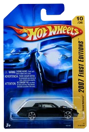 Hot Wheels 2007 - Collector # 010/156 - First Editions 10/`36 - Buick Grand National - Black - OH5SP Wheels - Opening Hood - IC