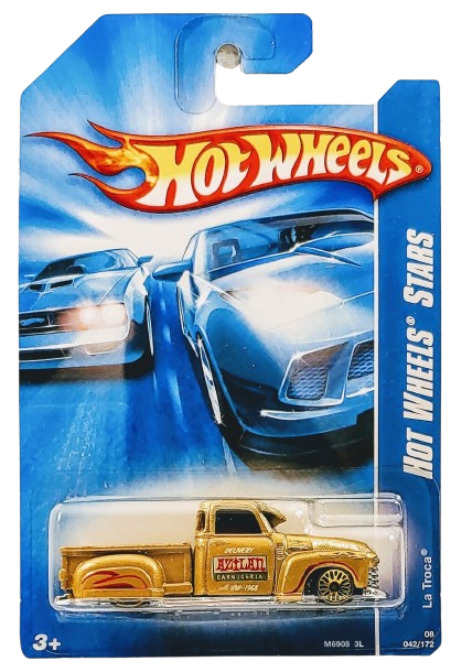 Hot Wheels 2008 - Collector # 042/172 - Hot Wheels Stars 02/36 - La Troca - Metallic Gold - International Card