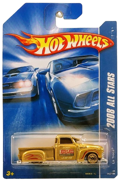 Hot Wheels 2008 - Collector # 042/196 - All Stars 02/36 - La Troca - Metallic Gold - USA Card