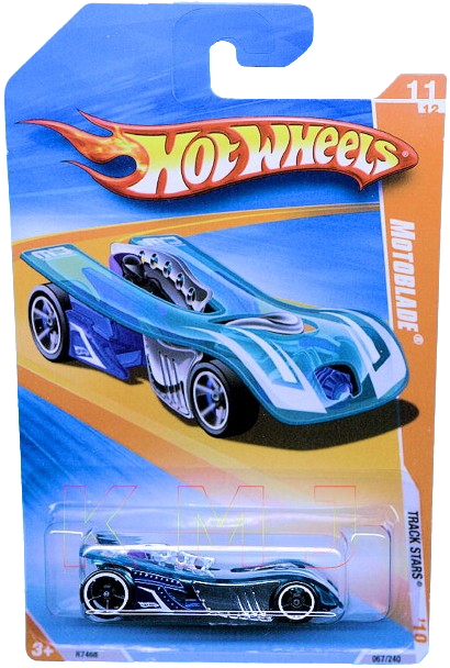 Hot Wheels 2010 - Collector # 067/240 - Track Stars 11/12 - Motoblade - Blue - USA Card