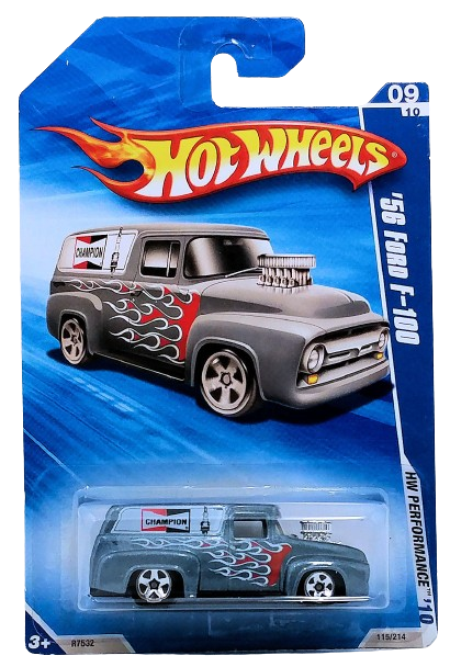 Hot Wheels 2010 - Collector # 107/240 - HW Performace 09/10 - '56 Ford F-100 - Metalflake Gray - USA Card