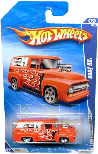Hot Wheels 2010 - Collector # 107/240 - HW Performace 09/10 - '56 Ford F-100 - Red - USA Card