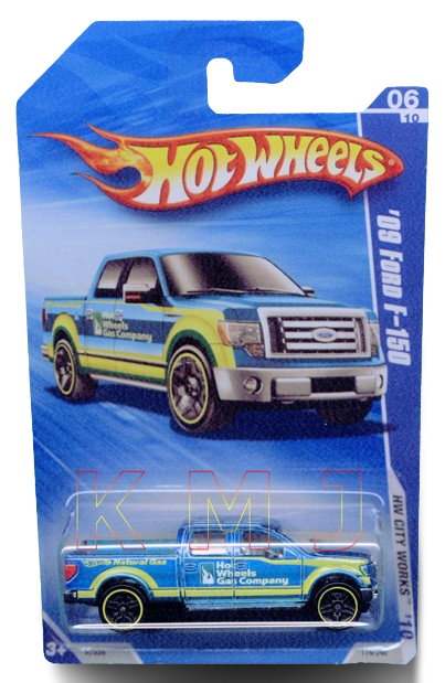 Hot Wheels 2010 - Collector # 114/240 - HW City Works 6/10 - '09 Ford F-150 - Blue / 'Gas Company' - USA Card