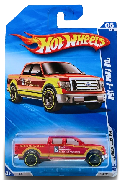 Hot Wheels 2010 - Collector # 114/240 - HW City Works 6/10 - '09 Ford F-150 - Red / 'Gas Company' - USA Card