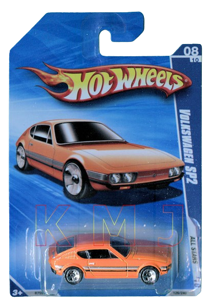 Hot Wheels 2010 - Collector # 126/240 - All Stars 8/10 - Volkswagen SP2 - Orange - 5 Spoke Wheels - USA Card