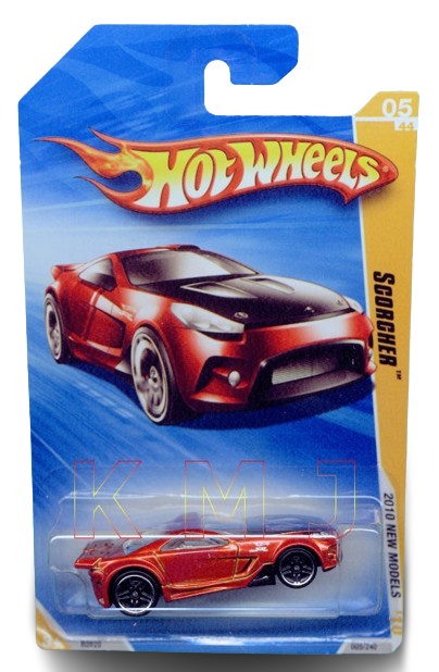 Hot Wheels 2010 - Collector # 005/240 - New Models 05/44 - Scorcher - Metallic Red - Black Hood - USA Card