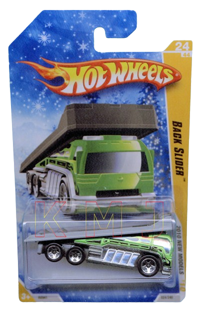 Hot Wheels 2010 - Collector # 024/240 - New Models 24/44 - Back Slider - Green - Target Exclusive - USA Snowflake Card