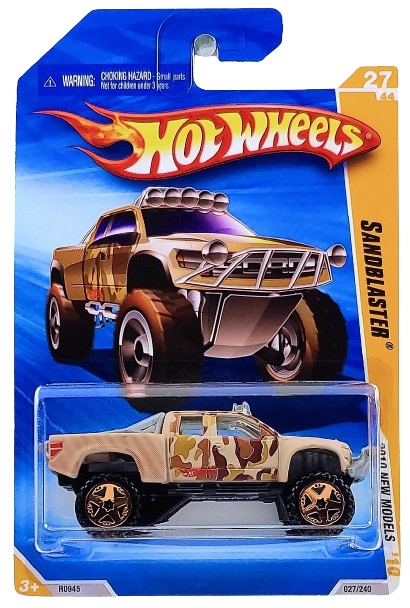 Hot Wheels 2010 - Collector # 027/240 - New Models 27/44 - Sandblaster - Tan Camo -  Bronze OR5 Wheels - USA Card