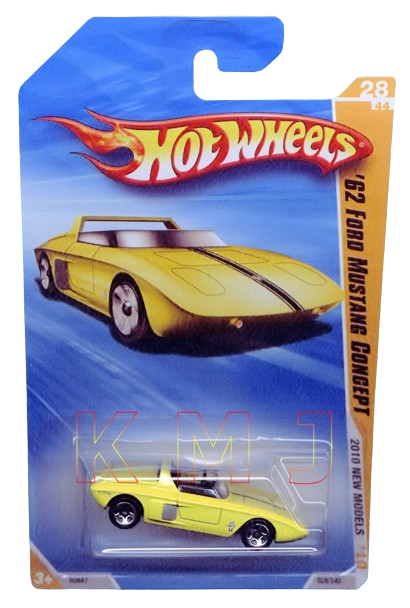 Hot Wheels 2010 - Collector # 028/240 - New Models 28/44 - '62 Ford Mustang Concept - Yellow - USA Card