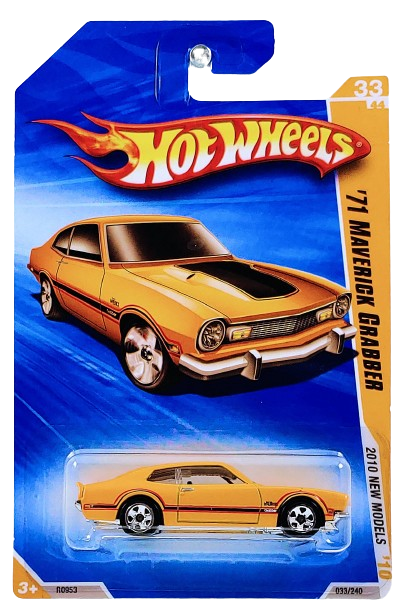 Hot Wheels 2010 - Collector # 033/240 - New Models 33/44 - '71 Maverick Grabber - Yellow Orange - USA Card