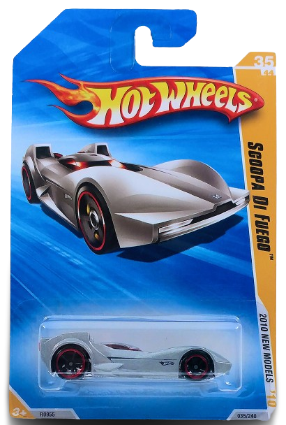 Hot Wheels 2010 - Collector # 035/240 - New Models 35/44 - Scoopa Di Fuego - Silver - USA Card