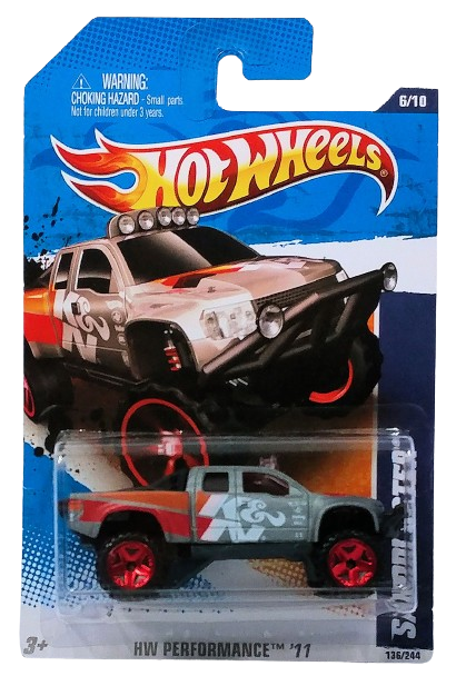 Hot Wheels 2011 - Collector # 136/244 - HW Performance 6/10 - Sandblaster - Satin Gray / K&N Filters - Red OR5 Wheels - USA Card