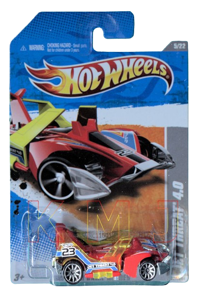 Hot Wheels 2011 - Collector # 227/244 - HW Video Game Heroes 5/22 - Jet Threat 4.0 - Red /#23 - USA Card