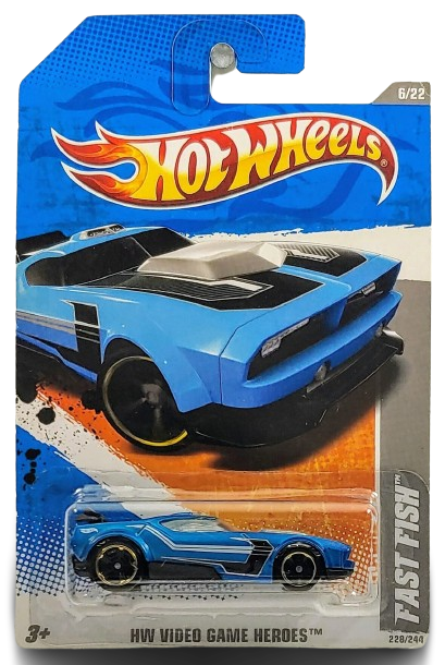 Hot Wheels 2011 - Collector # 228/244 - HW Video Game Heroes 6/22 - Fast Fish - Blue - USA Card