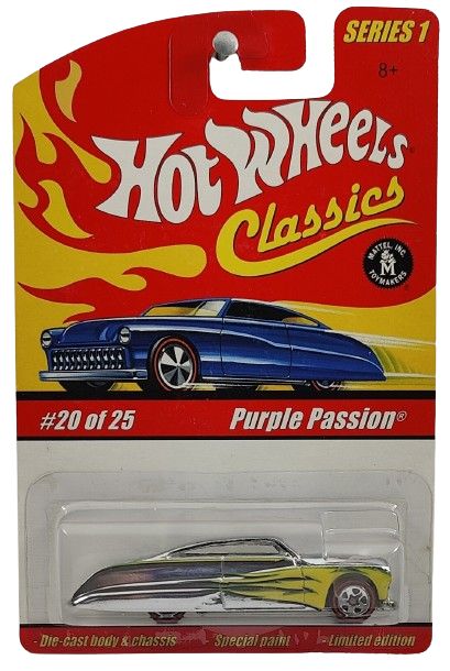 Hot Wheels 2005 - Classics Series 1 # 20/25 - Purple Passion - Spectraflame Chrome - Red Line 5 Spoke - Metal/Metal