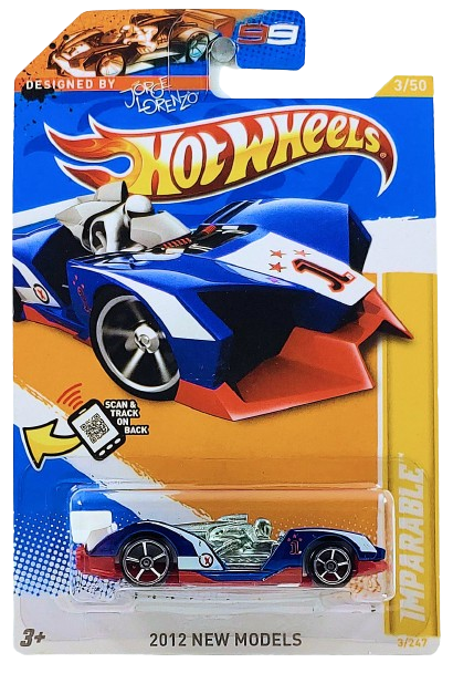 Hot Wheels 2012 - Collector # 003/247 - New Models 03/50 - Imparable - Blue - USA Card (Copy)