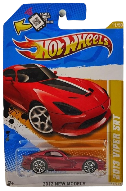 Hot Wheels 2012 - Collector # 011/247 - New Models 11/50 - 2013 Viper SRT - Metallic Red - USA Card