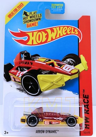 Hot Wheels 2014 - Collector # 162/250 - HW Race / Track Aces - Arrow Dynamic - Transparent Red - USA Card