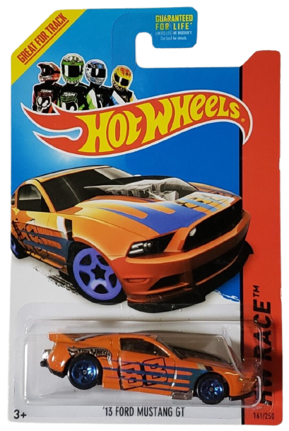 Hot Wheels 2014 - Collector # 161/250 - HW Race / Track Aces - '13 Ford Mustang GT - Orange - USA Card