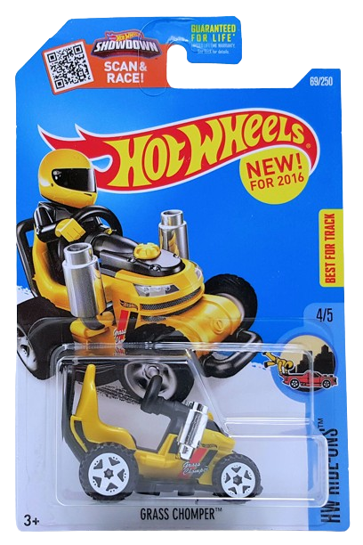 Hot Wheels 2016 - Collector # 069/250 - HW Ride-Ons 4/5 - New Models - Grass Chomper - Yellow - USA Card - works with Lego's Figures