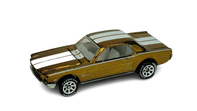 Hot Wheels 2006 - Classics Series 2 # 06/30 - 1965 Mustang - Spectraflame Brown - White Stripes - 7 Spokes with Goodyear - Metal/Metal