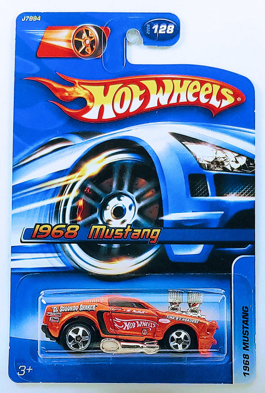 Hot Wheels 2006 - Collector # 128 - 1968 Mustang (Tooned) - Metallic Orange - IC Small FTE Logo