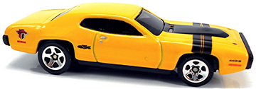 Hot Wheels 2005 - Collector # 101/183 - Muscle Mania 01/05 - 1971 Plymouth GTX - Enamel Yellow - Black Base - USA '06