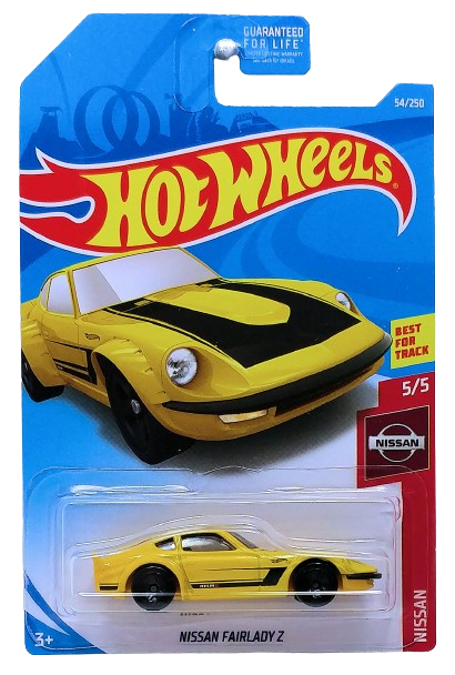 Hot Wheels 2019 - Collector # 054/250 - Nissan 5/5 - Nissan Fairlady Z - Yellow - USA Card