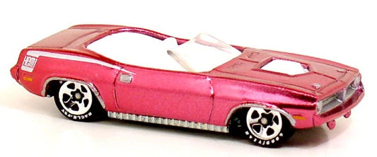 Hot Wheels 2007 - Classics Series 3 # 24/30 - '70 Plymouth Barracuda (Convertible) - Spectraflame Pink - White Interior - 5 Spokes with Goodyear - Metal/Metal