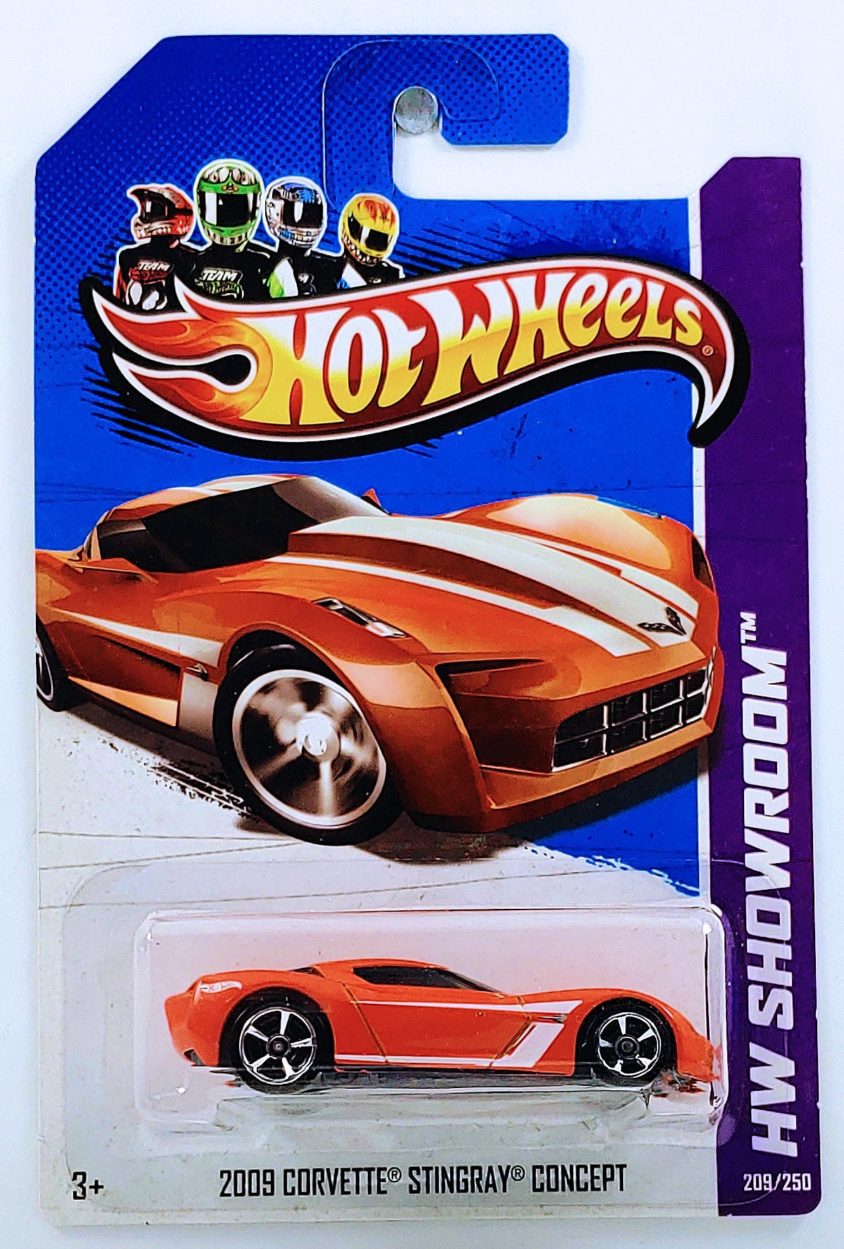Hot Wheels 2013 - Collector # 209/250 - HW Showroom / Corvette 60th - 2009 Corvette Stingray Concept - Orange - USA Card