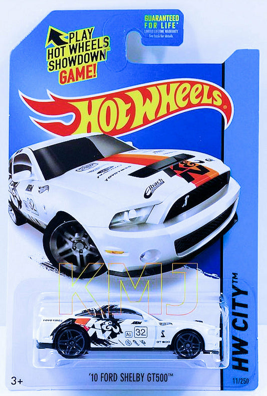 Hot Wheels 2015 - Collector # 011/250 - HW City / HW Performance - '10 Ford Shelby GT500 - White / K&N Filters / #32 - USA Card